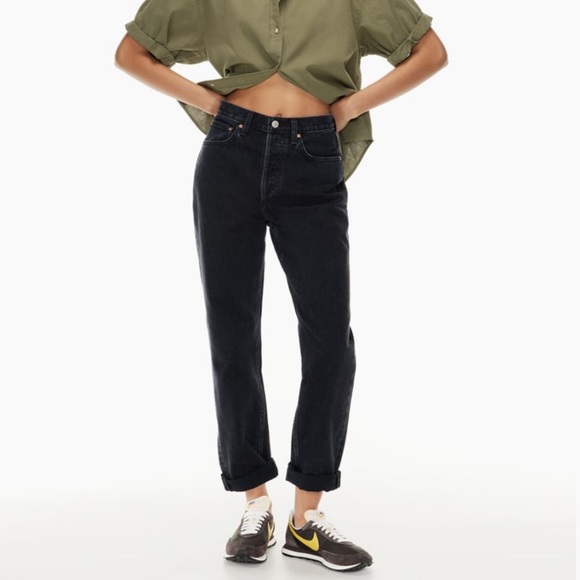 Aritzia Denim - Aritzia Denim Forum The Boyfriend High Rise Loose in Black Eyeliner | Size 27